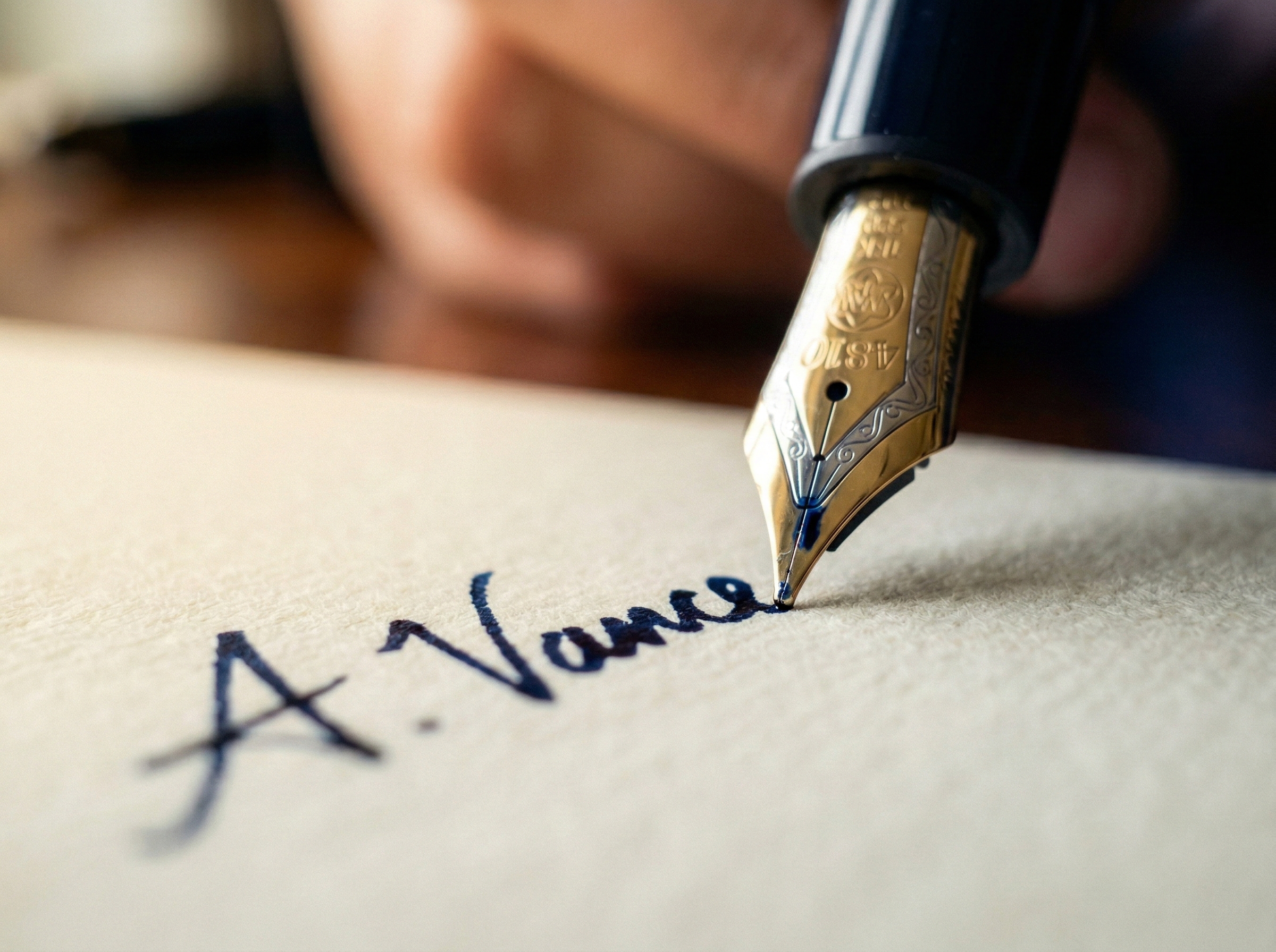 Fountain pen signing — representing the personal, relationship-driven approach of Valletta Wealth